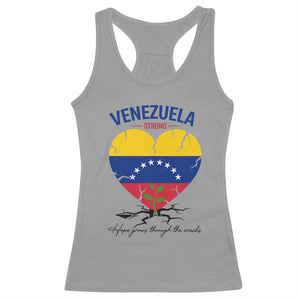 Venezuela Strong Healing Support Racerback Tank Top Hope Grows Through Cracks Venezuelan Flag Heart