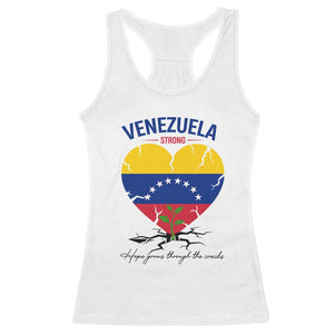 Venezuela Strong Healing Support Racerback Tank Top Hope Grows Through Cracks Venezuelan Flag Heart