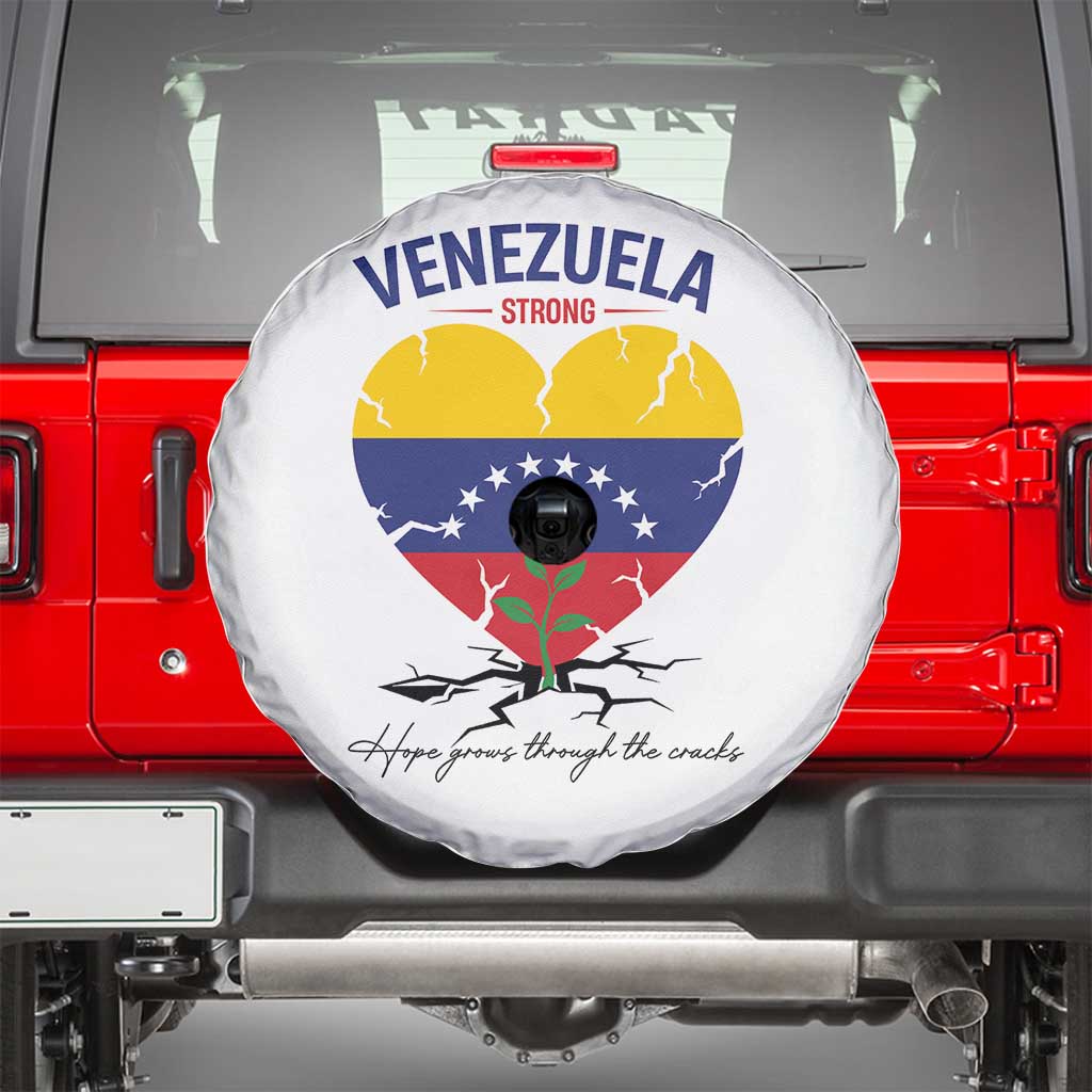 Venezuela Strong Healing Support Spare Tire Cover Hope Grows Through Cracks Venezuelan Flag Heart