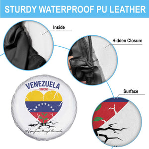 Venezuela Strong Healing Support Spare Tire Cover Hope Grows Through Cracks Venezuelan Flag Heart