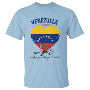 Venezuela Strong Healing Support T Shirt Hope Grows Through Cracks Venezuelan Flag Heart