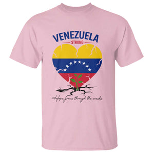 Venezuela Strong Healing Support T Shirt Hope Grows Through Cracks Venezuelan Flag Heart