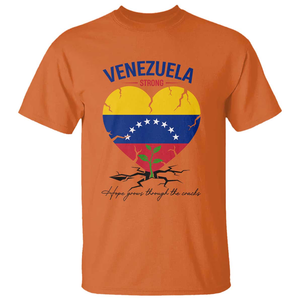 Venezuela Strong Healing Support T Shirt Hope Grows Through Cracks Venezuelan Flag Heart