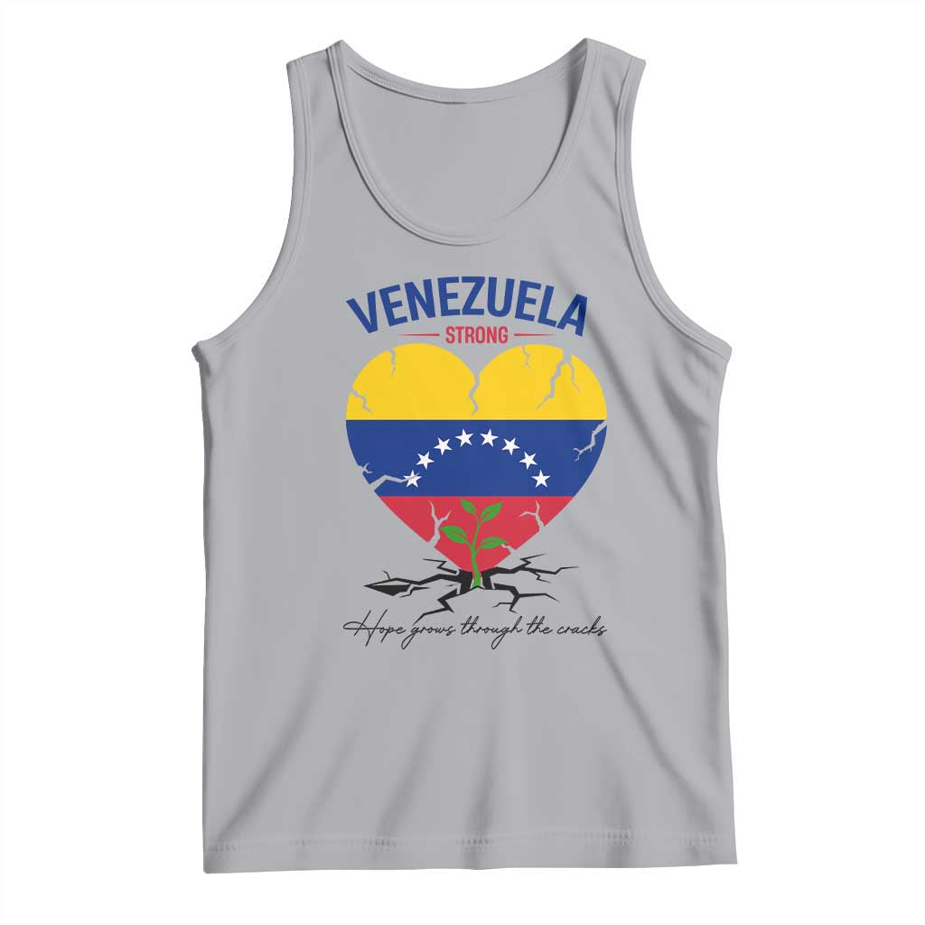 Venezuela Strong Healing Support Tank Top Hope Grows Through Cracks Venezuelan Flag Heart