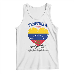 Venezuela Strong Healing Support Tank Top Hope Grows Through Cracks Venezuelan Flag Heart