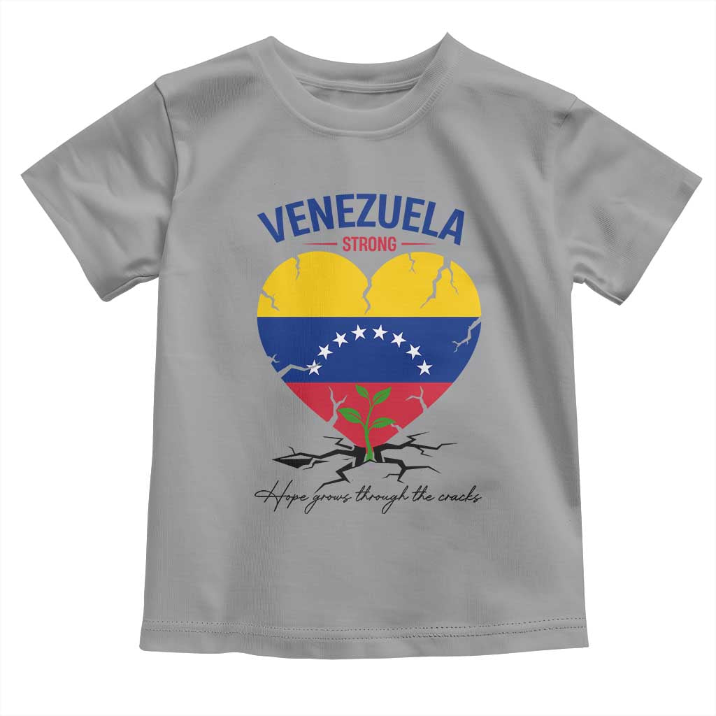 Venezuela Strong Healing Support Toddler T Shirt Hope Grows Through Cracks Venezuelan Flag Heart