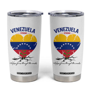 Venezuela Strong Healing Support Tumbler Cup Hope Grows Through Cracks Venezuelan Flag Heart