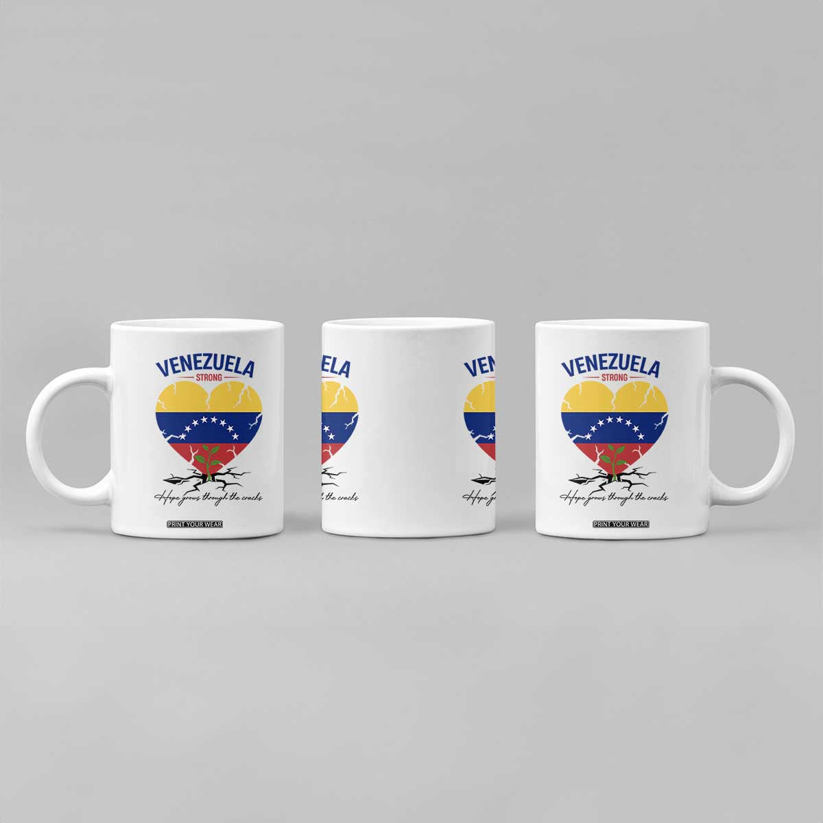 Venezuela Strong Healing Support Coffee Mug Hope Grows Through Cracks Venezuelan Flag Heart