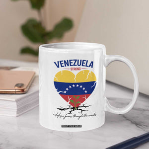Venezuela Strong Healing Support Coffee Mug Hope Grows Through Cracks Venezuelan Flag Heart