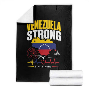 Venezuela Strong Support and Solidarity Throw Blanket Patriotic Venezuelan Flag Country Map