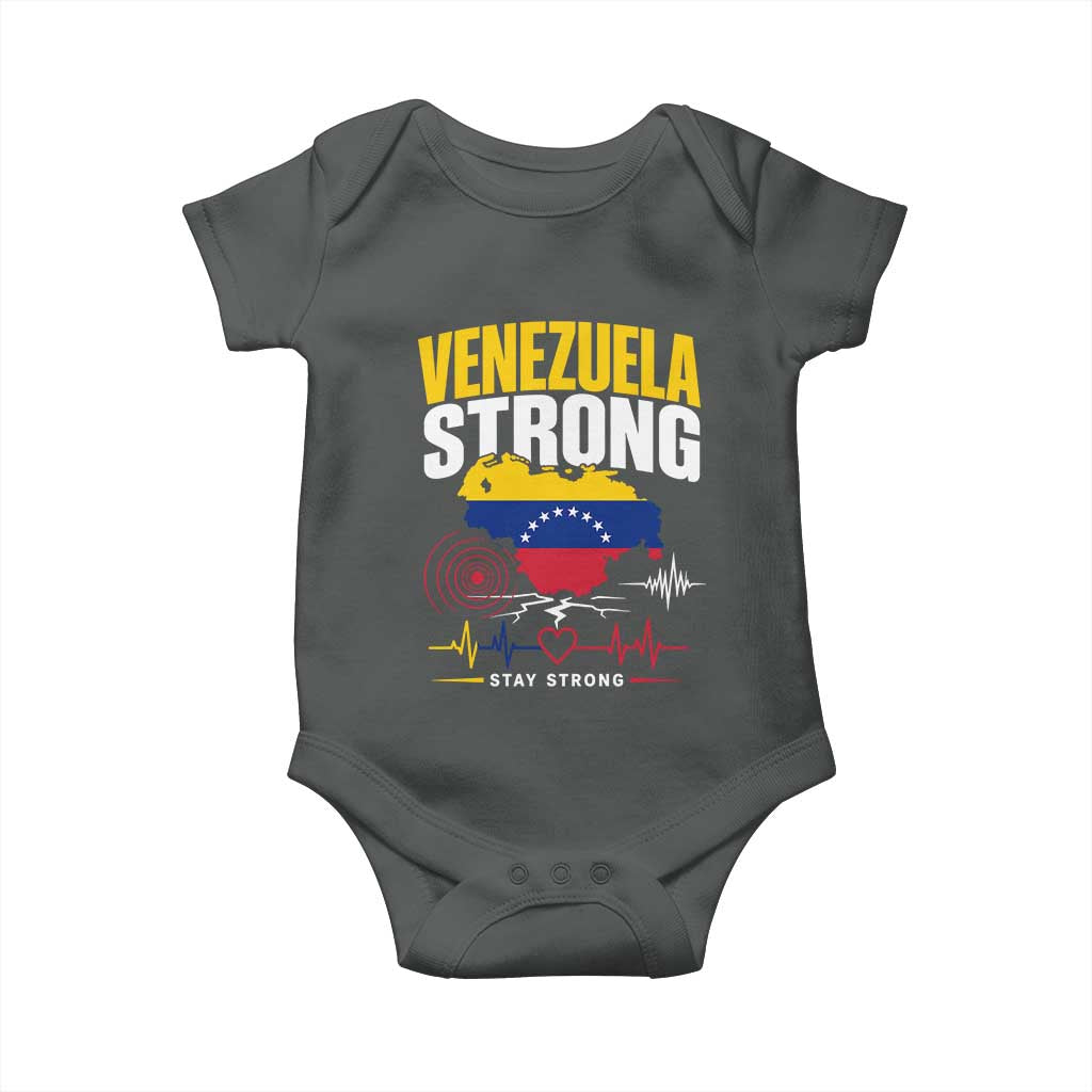 Venezuela Strong Support and Solidarity Baby Onesie Patriotic Venezuelan Flag Country Map