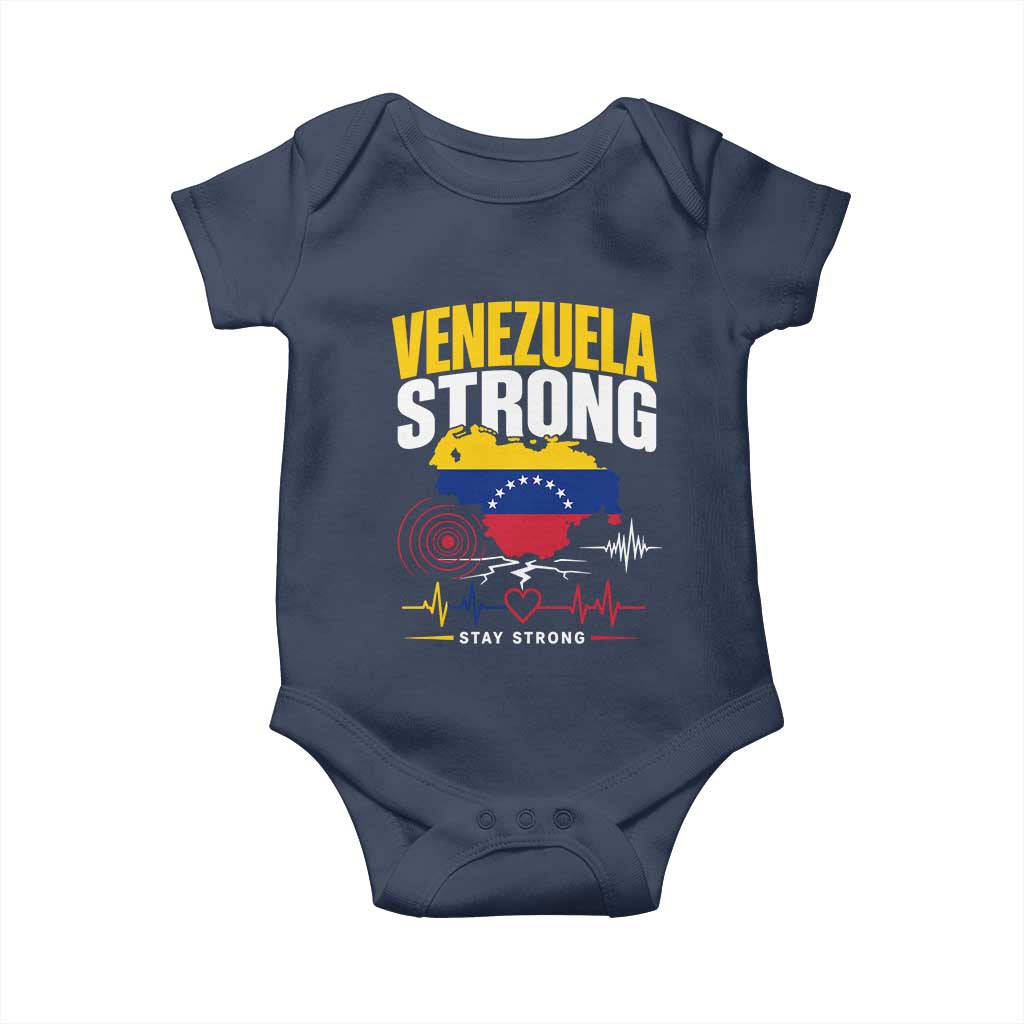 Venezuela Strong Support and Solidarity Baby Onesie Patriotic Venezuelan Flag Country Map