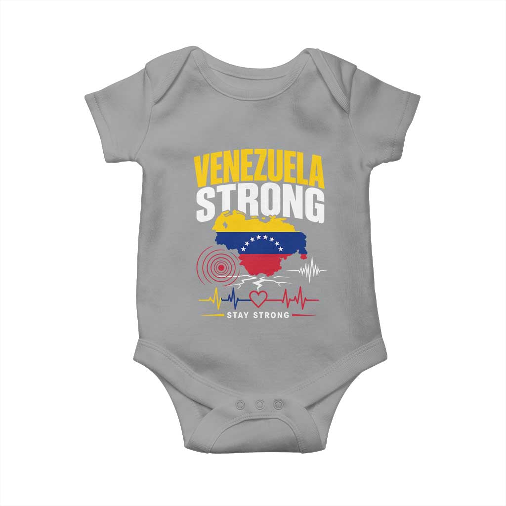 Venezuela Strong Support and Solidarity Baby Onesie Patriotic Venezuelan Flag Country Map