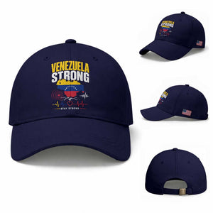 Venezuela Strong Support and Solidarity Baseball Cap Patriotic Venezuelan Flag Country Map