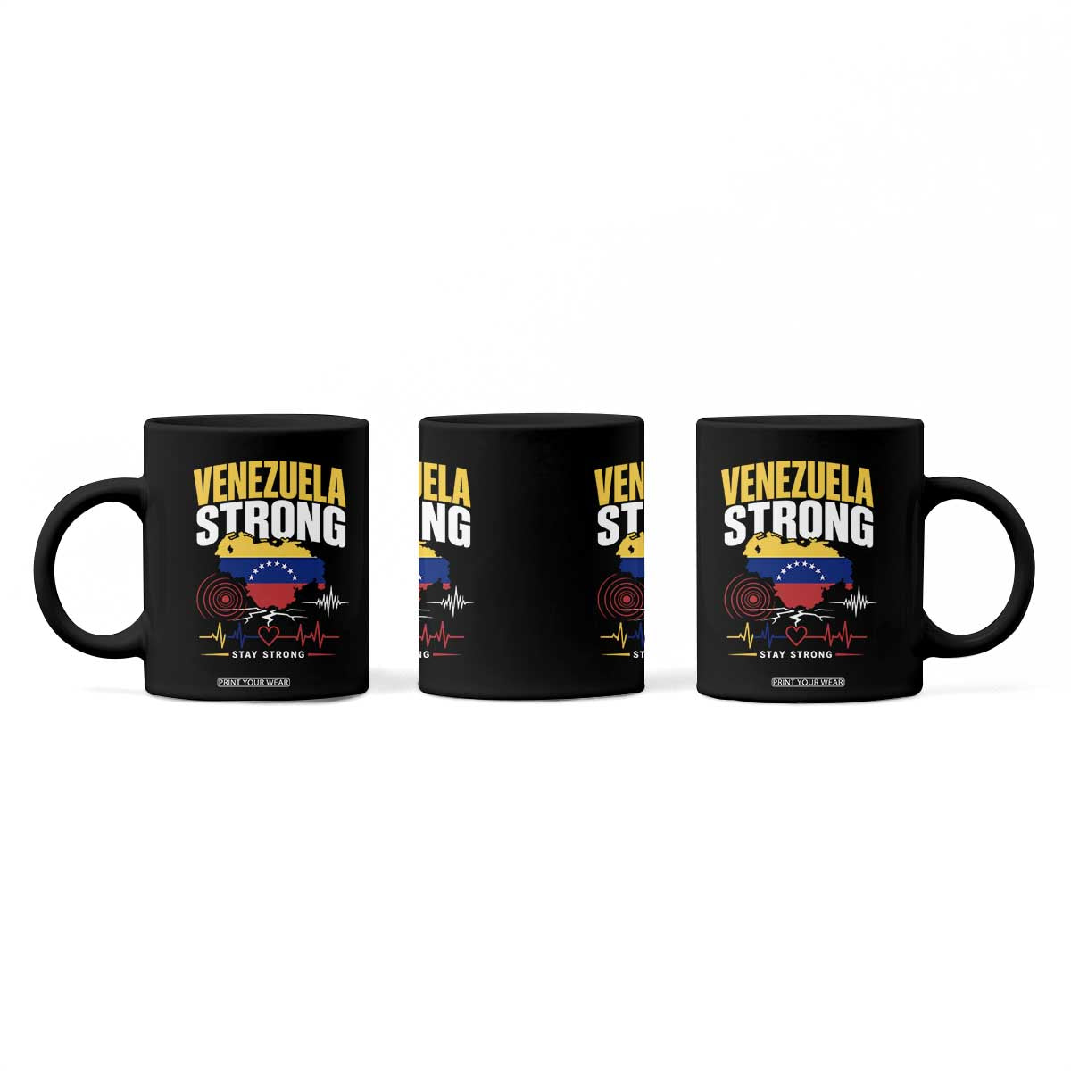 Venezuela Strong Support and Solidarity Coffee Mug Patriotic Venezuelan Flag Country Map