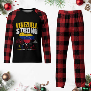 Venezuela Strong Support and Solidarity Plaid Pajama Set Patriotic Venezuelan Flag Country Map