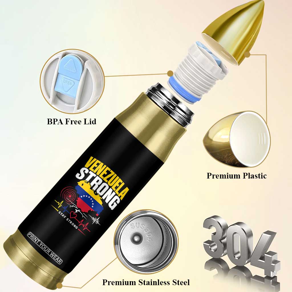 Venezuela Strong Support and Solidarity Bullet Tumbler Patriotic Venezuelan Flag Country Map