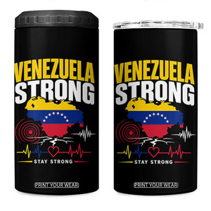 Venezuela Strong Support and Solidarity 4 in 1 Can Cooler Tumbler Patriotic Venezuelan Flag Country Map