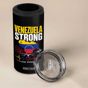 Venezuela Strong Support and Solidarity 4 in 1 Can Cooler Tumbler Patriotic Venezuelan Flag Country Map