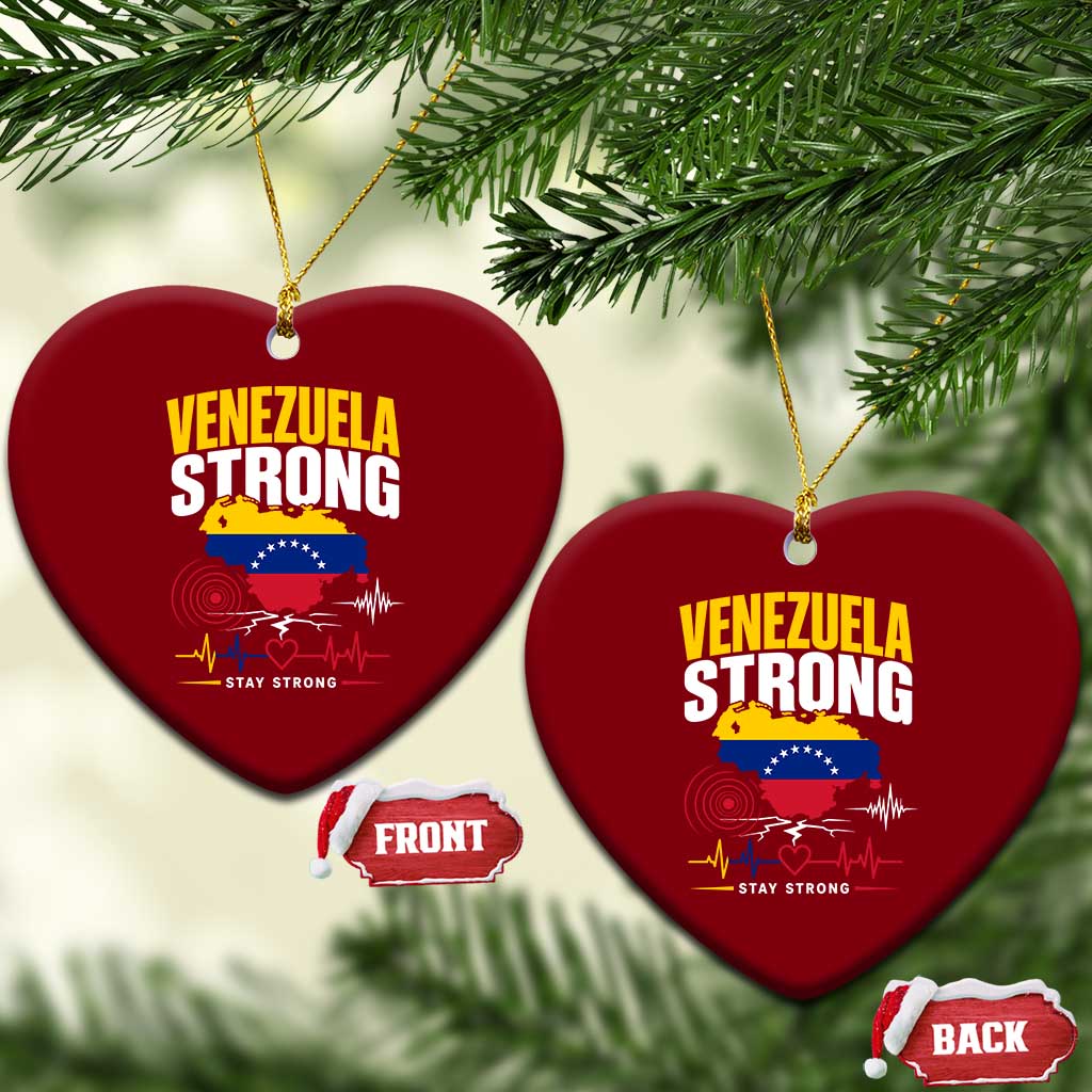 Venezuela Strong Support and Solidarity Ceramic Ornament Patriotic Venezuelan Flag Country Map