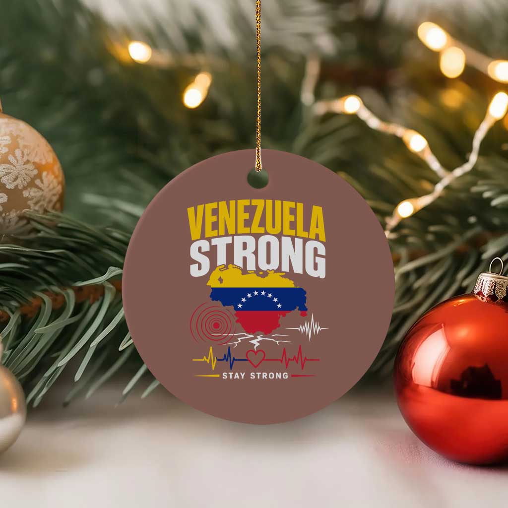 Venezuela Strong Support and Solidarity Ceramic Ornament Patriotic Venezuelan Flag Country Map