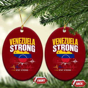 Venezuela Strong Support and Solidarity Ceramic Ornament Patriotic Venezuelan Flag Country Map