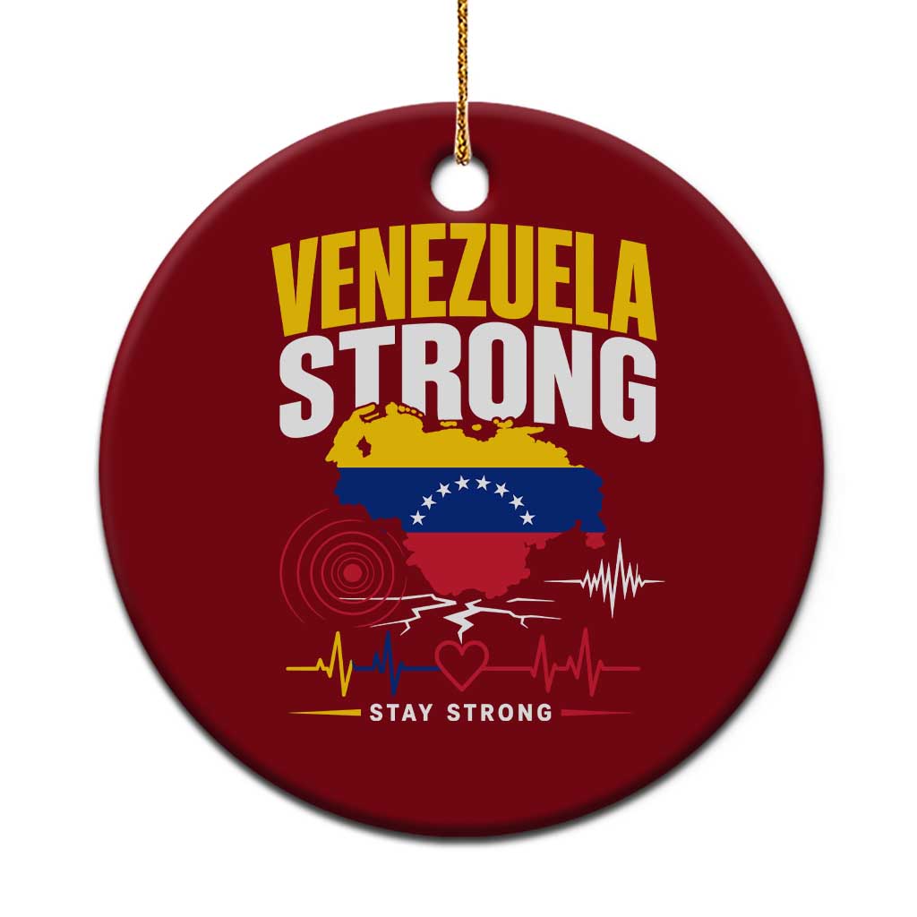 Venezuela Strong Support and Solidarity Ceramic Ornament Patriotic Venezuelan Flag Country Map