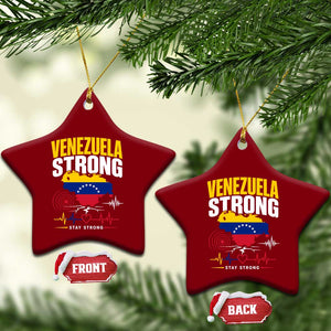 Venezuela Strong Support and Solidarity Ceramic Ornament Patriotic Venezuelan Flag Country Map