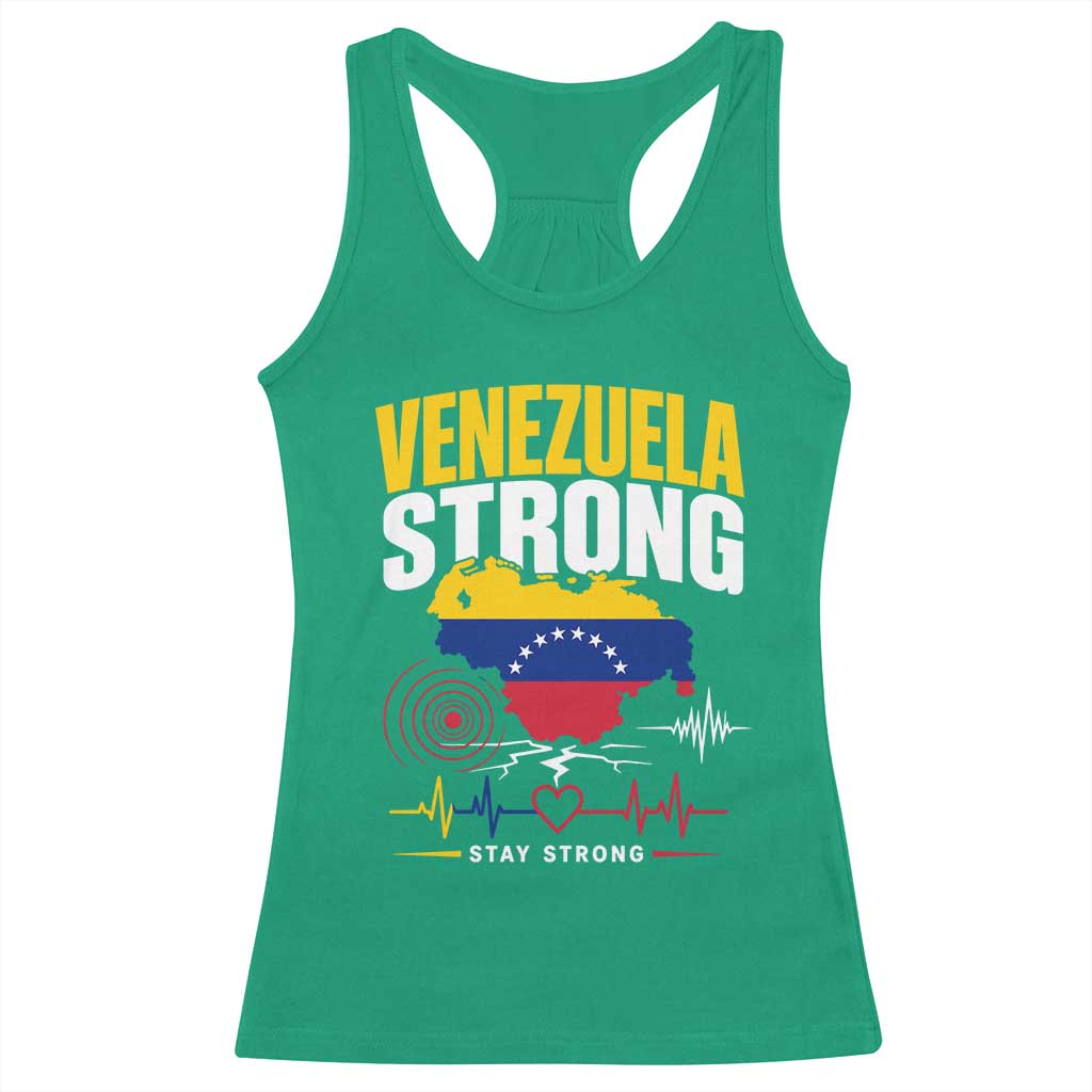 Venezuela Strong Support and Solidarity Racerback Tank Top Patriotic Venezuelan Flag Country Map