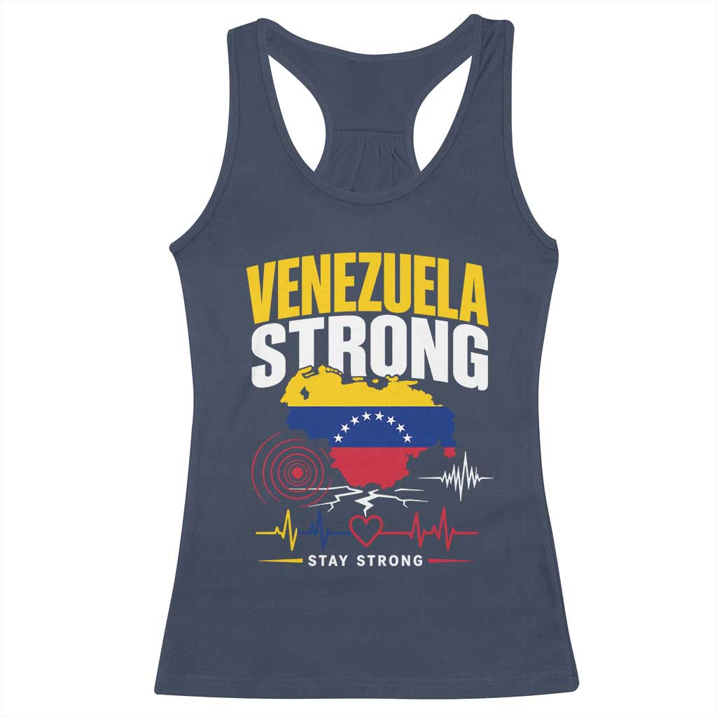 Venezuela Strong Support and Solidarity Racerback Tank Top Patriotic Venezuelan Flag Country Map