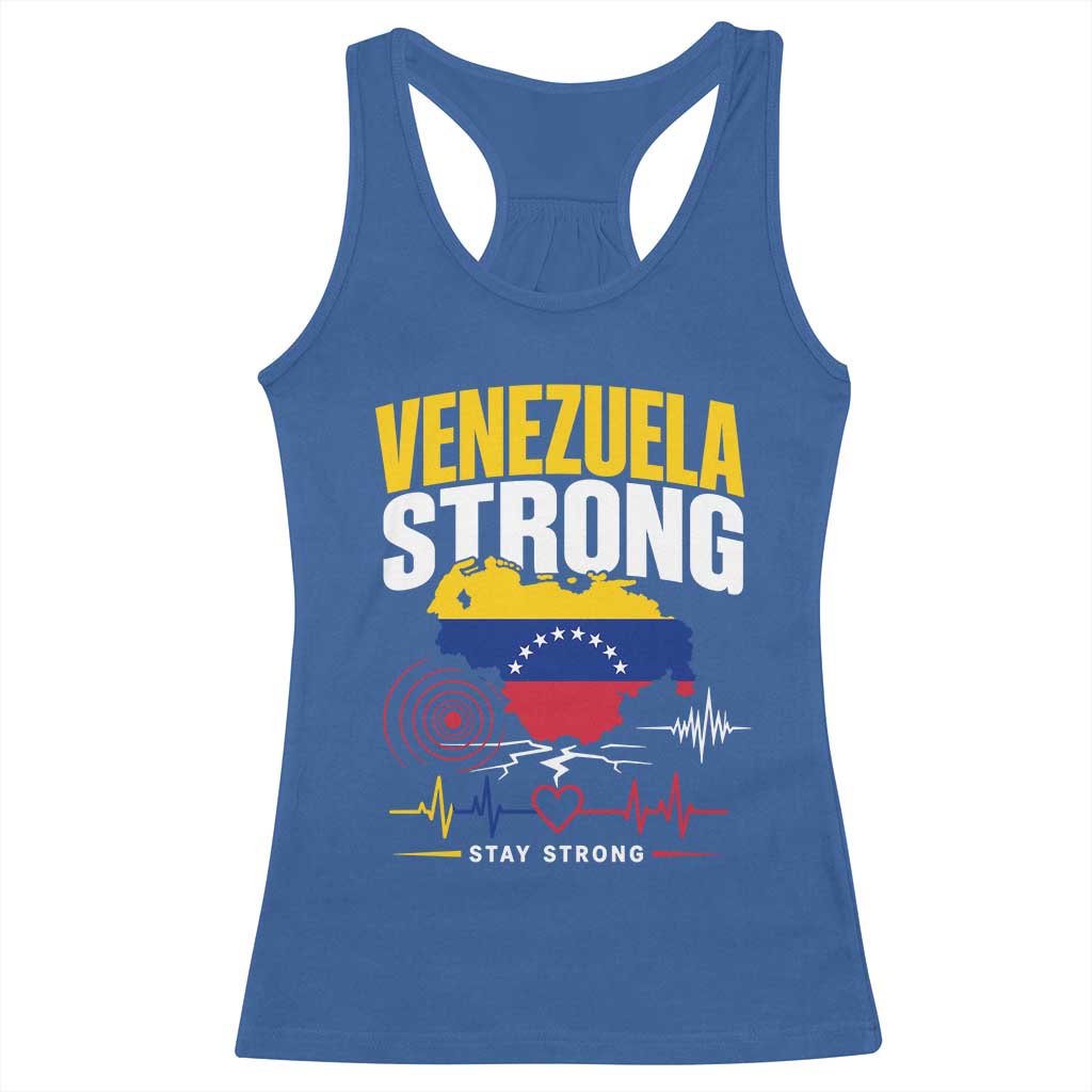 Venezuela Strong Support and Solidarity Racerback Tank Top Patriotic Venezuelan Flag Country Map