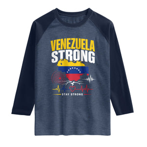 Venezuela Strong Support and Solidarity Raglan Shirt Patriotic Venezuelan Flag Country Map