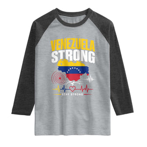 Venezuela Strong Support and Solidarity Raglan Shirt Patriotic Venezuelan Flag Country Map