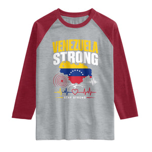 Venezuela Strong Support and Solidarity Raglan Shirt Patriotic Venezuelan Flag Country Map