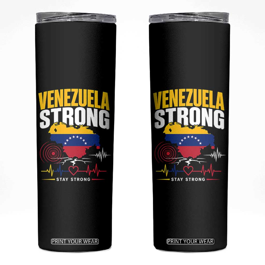 Venezuela Strong Support and Solidarity Skinny Tumbler Patriotic Venezuelan Flag Country Map