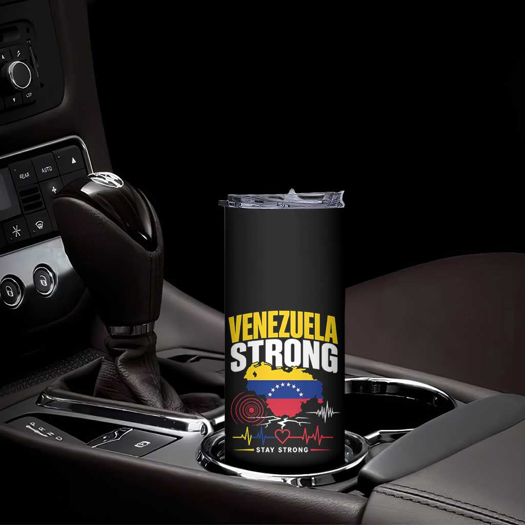 Venezuela Strong Support and Solidarity Skinny Tumbler Patriotic Venezuelan Flag Country Map