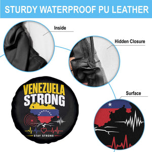 Venezuela Strong Support and Solidarity Spare Tire Cover Patriotic Venezuelan Flag Country Map