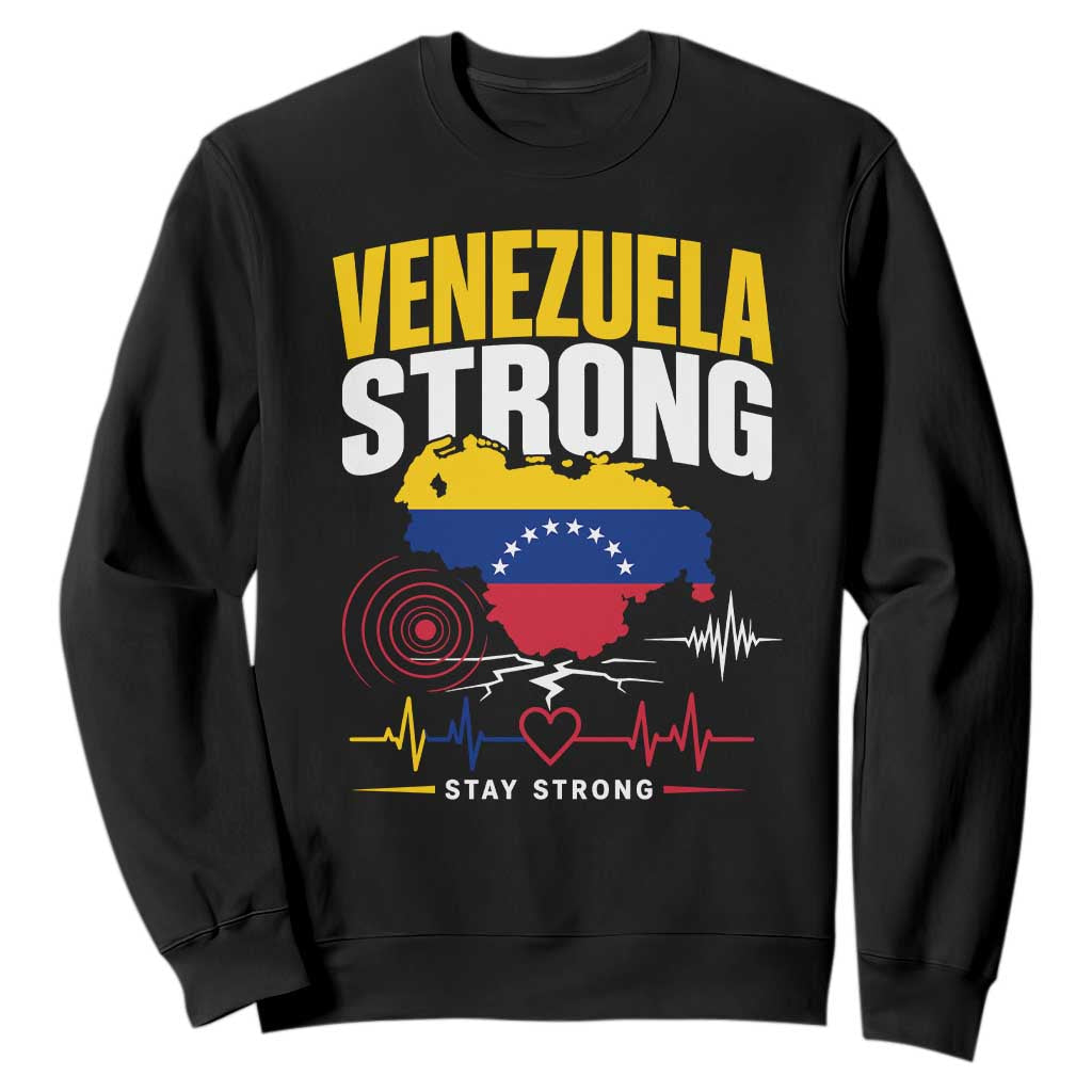 Venezuela Strong Support and Solidarity Sweatshirt Patriotic Venezuelan Flag Country Map
