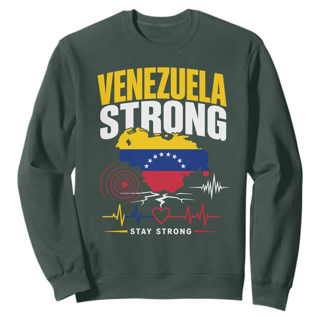 Venezuela Strong Support and Solidarity Sweatshirt Patriotic Venezuelan Flag Country Map