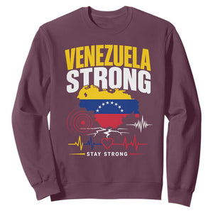 Venezuela Strong Support and Solidarity Sweatshirt Patriotic Venezuelan Flag Country Map