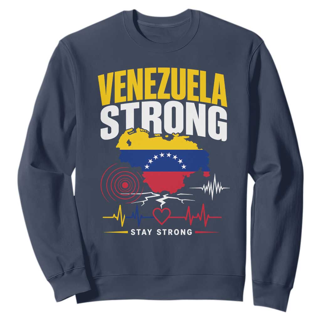 Venezuela Strong Support and Solidarity Sweatshirt Patriotic Venezuelan Flag Country Map