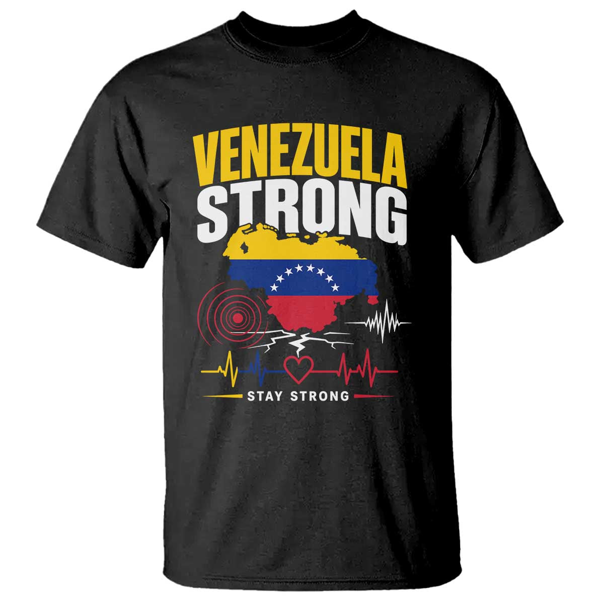 Venezuela Strong Support and Solidarity T Shirt Patriotic Venezuelan Flag Country Map