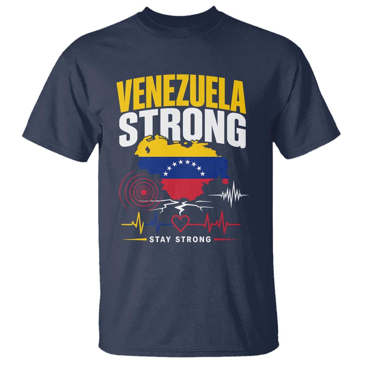 Venezuela Strong Support and Solidarity T Shirt Patriotic Venezuelan Flag Country Map