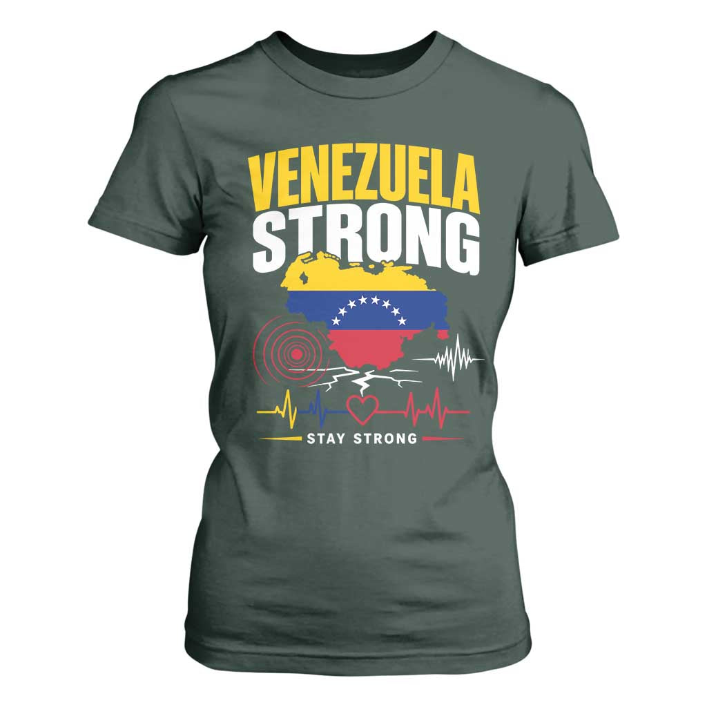 Venezuela Strong Support and Solidarity T Shirt For Women Patriotic Venezuelan Flag Country Map