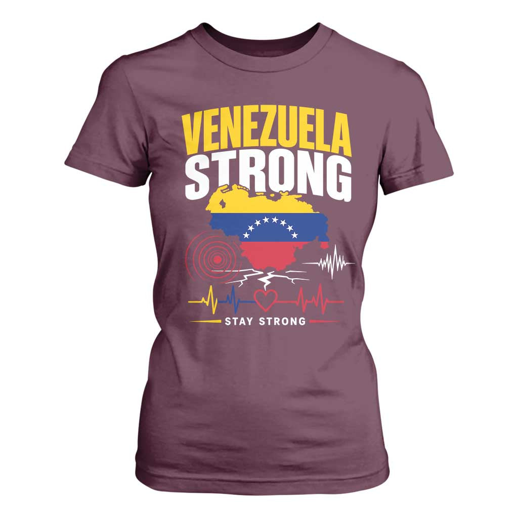 Venezuela Strong Support and Solidarity T Shirt For Women Patriotic Venezuelan Flag Country Map