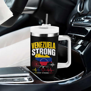 Venezuela Strong Support and Solidarity Tumbler With Handle Patriotic Venezuelan Flag Country Map