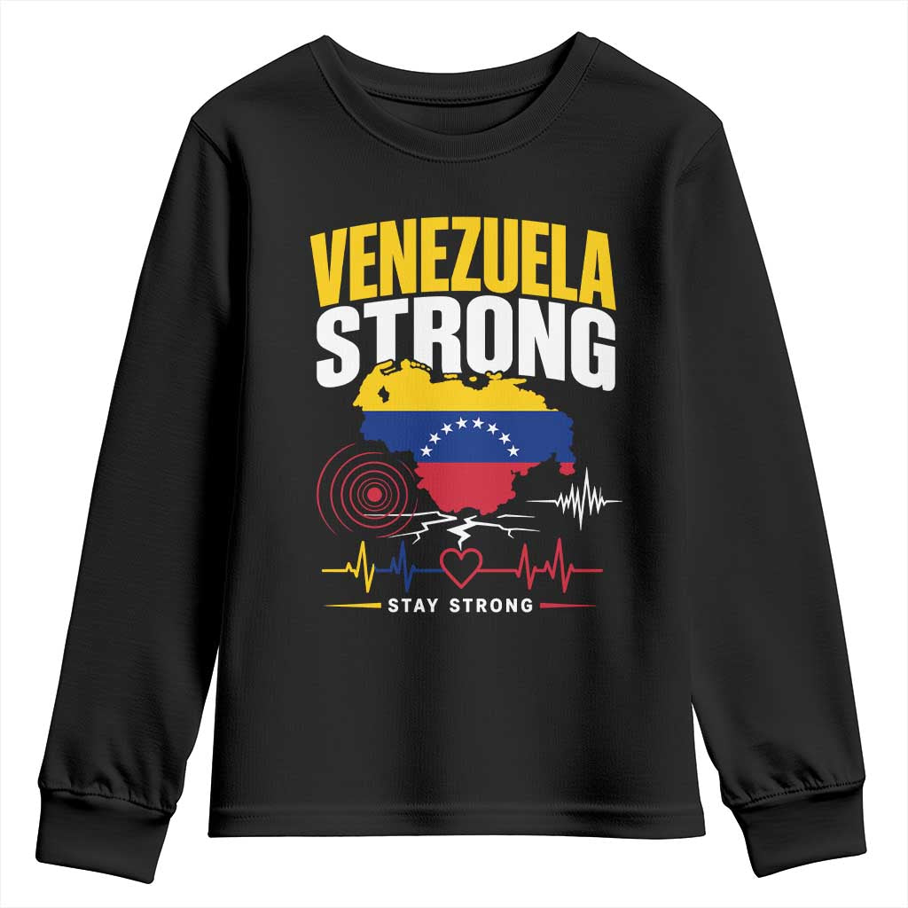Venezuela Strong Support and Solidarity Youth Sweatshirt Patriotic Venezuelan Flag Country Map