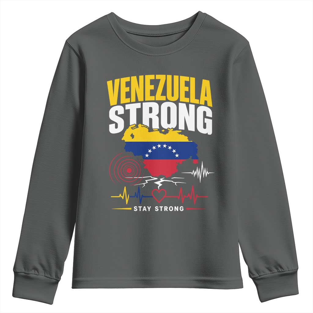 Venezuela Strong Support and Solidarity Youth Sweatshirt Patriotic Venezuelan Flag Country Map