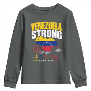 Venezuela Strong Support and Solidarity Youth Sweatshirt Patriotic Venezuelan Flag Country Map
