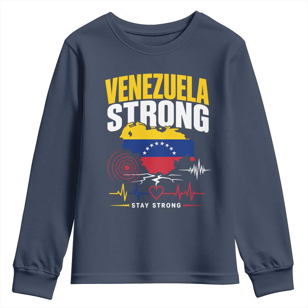 Venezuela Strong Support and Solidarity Youth Sweatshirt Patriotic Venezuelan Flag Country Map